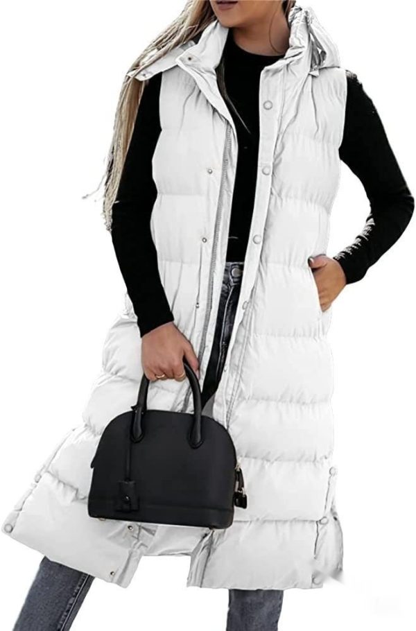 Women's Casual Mid-length Vest Zipper Single-breasted Jacket - Image 6