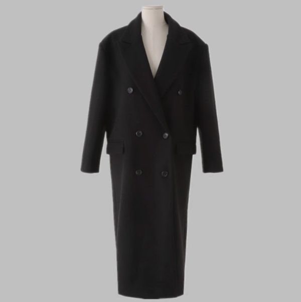 Ultra Long High-end Gray Front Shoulder Thick Tall Coat - Image 6