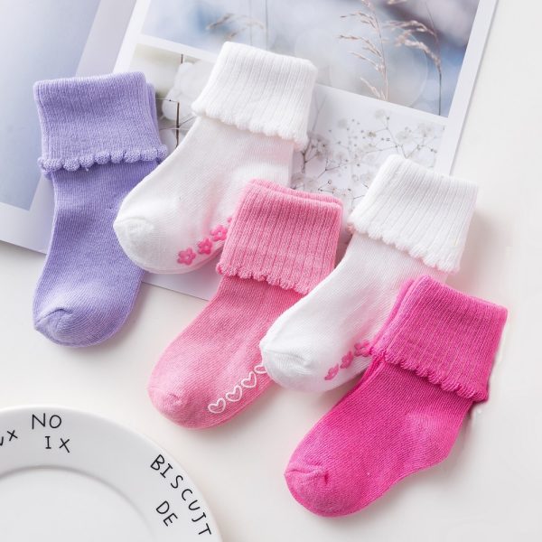 Breathable Baby Lace Cotton Children's Socks Turn Over Children's Socks Manufacturers - Image 6