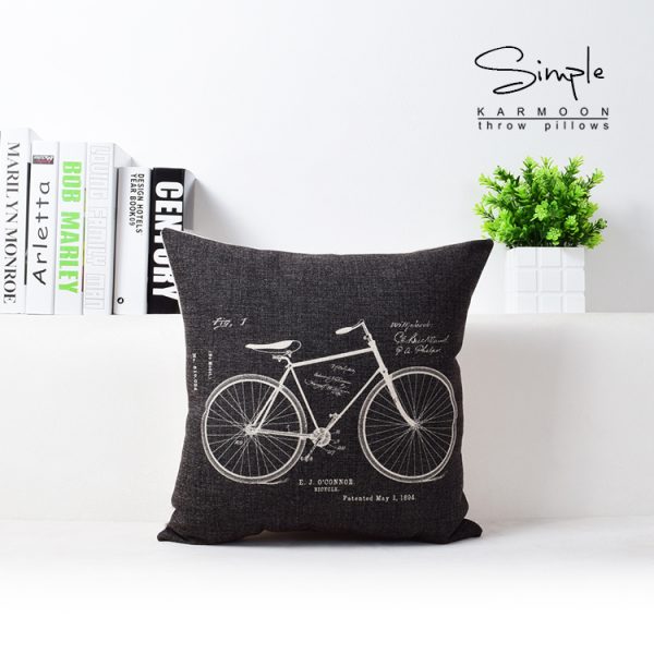 Vintage Camera Bicycle Cotton Linen Cushion - Image 5