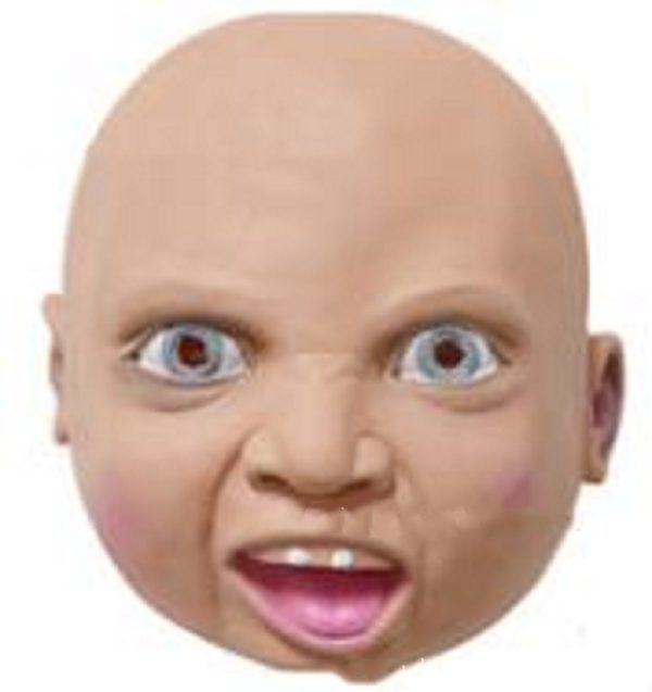 Crying Mask Funny S Y Angry Baby Face Latex Mask Headgear Halloween - Image 2