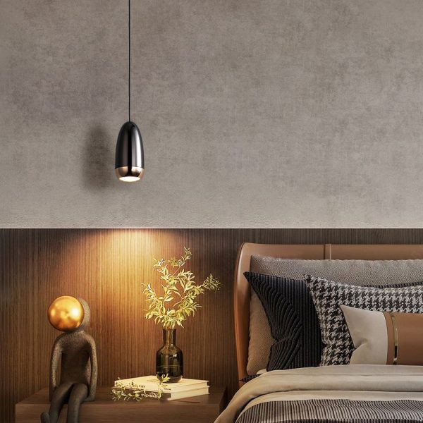 Net Celebrity Small Chandelier Led Creative Bullet Head Bedside Hanging Wire Lamp - Image 3