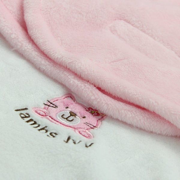 Soft fly velvet baby embroidered swaddle - Image 3