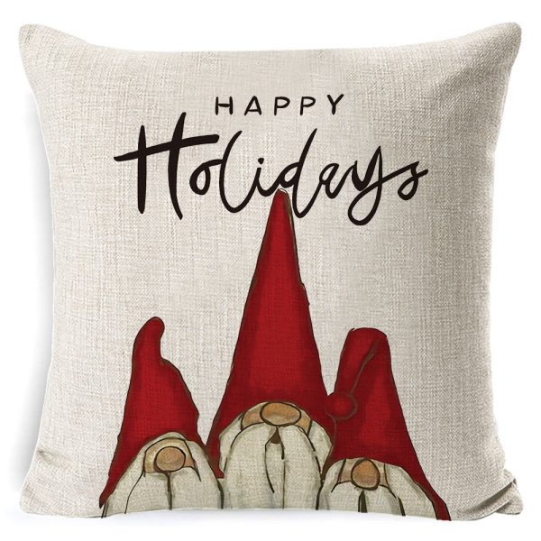 Christmas Pillow Cover Amazon New Linen Super Soft And Short Plush Cushion Seat Cushion - Image 2