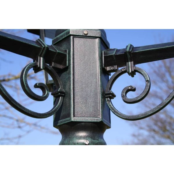 vidaXL Garden Light Post 3-arms 215 cm Dark Green/Black Aluminium