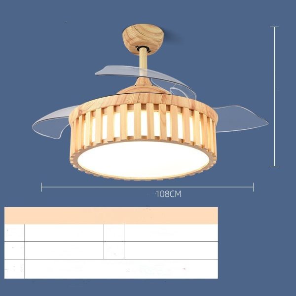 Post Modern Wood Fan Lamp Home Living Bedroom Dining Room - Image 6