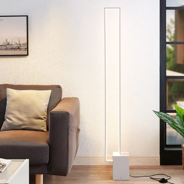 Minimalist Sand Black Floor Lamp Quadriboid Base Square Light Body - Image 3