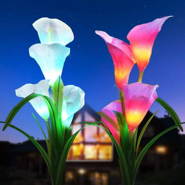 Solar Calla Lotus Lamp 4LED Landscape Lamp - Image 3