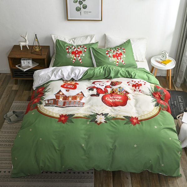 Happy Santa Claus Happy Gift 3D Digital Bed Set Of Three - Image 4