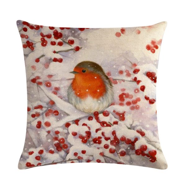 Christmas Blessing Red Bird Series Linen Pillowcase - Image 6