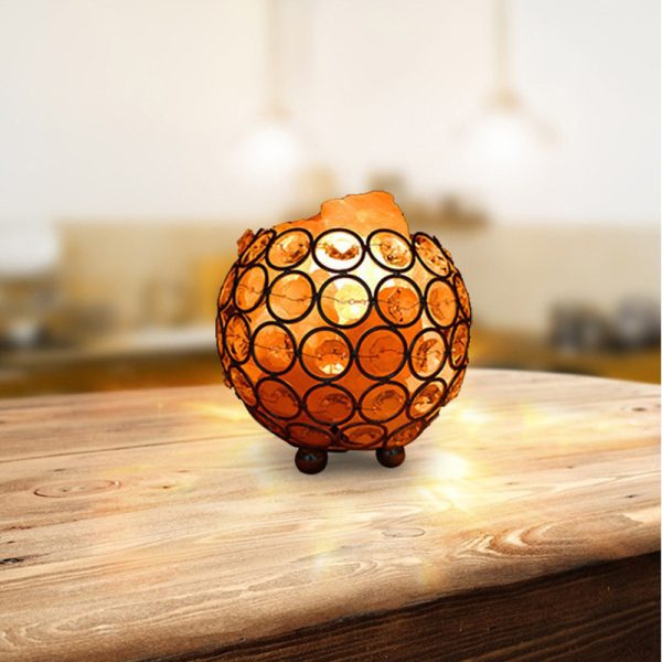 Crystal wrought iron ball salt lamp - Image 2