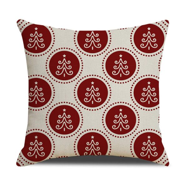 Christmas Linen Stripe Print Pillowcase Household Products - Image 3