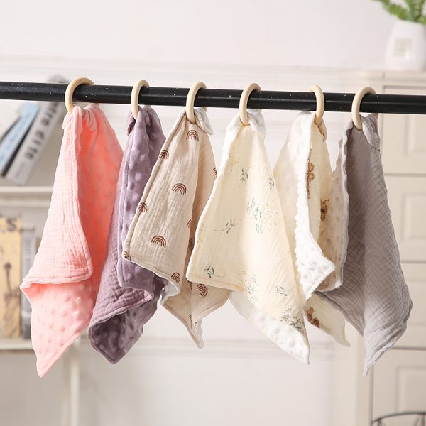 Bite Ring Double-layer Crepe Saliva Towel Baby Doll Square Towel