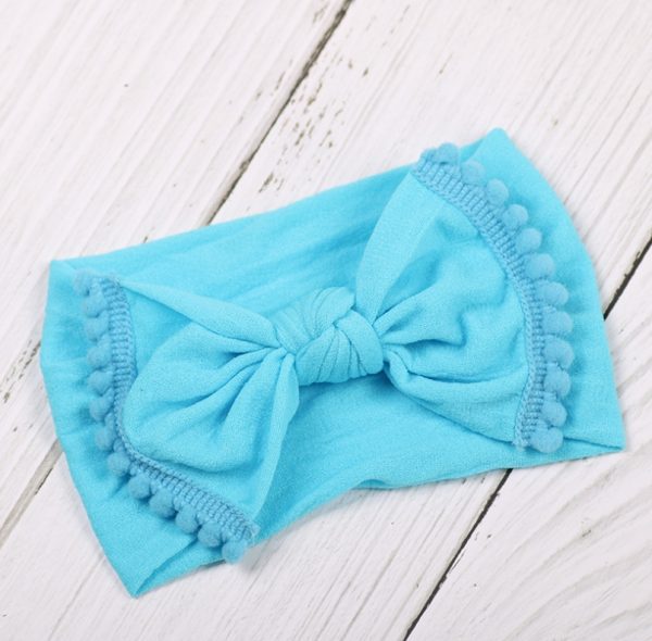 Super soft hair ball nylon stockings big bow hair band - Image 7