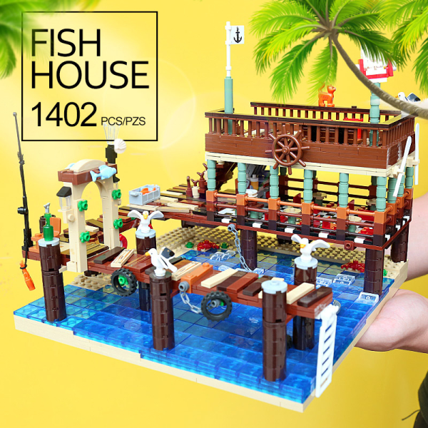 Blocks Bricks Old Fishing House Series Captain'S Wharf Toys for Kids Christmas Gifts - Image 4