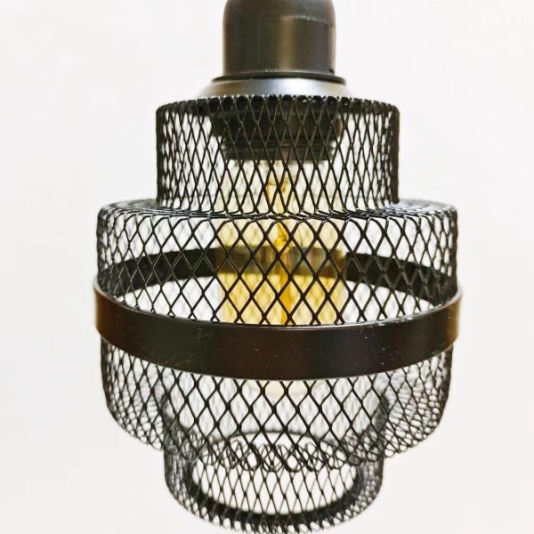 Metal Hollow Diamond-shaped Network Ceiling Lamp Cover Shell - Image 2