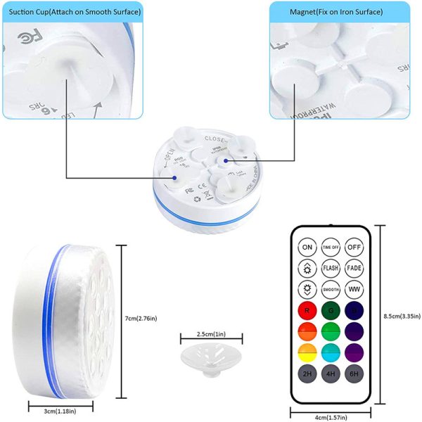 Color Changing Remote Control Diving Light - Image 2