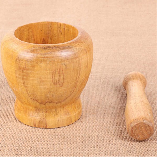 Kitchen Gadgets Wooden Garlic Masher Garlic Masher Wooden Garlic Mortar Household Garlic Peeler - Image 2