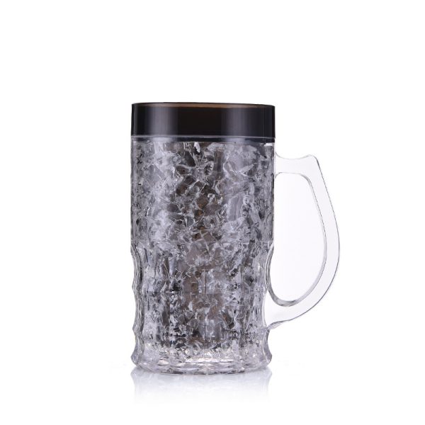 Household large capacity beer mug, summer double cold keep ice cup, simple cold kettle with handle, plastic environmentally friendly - Image 4