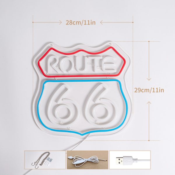 66 Highway Neon LED Creative Glow