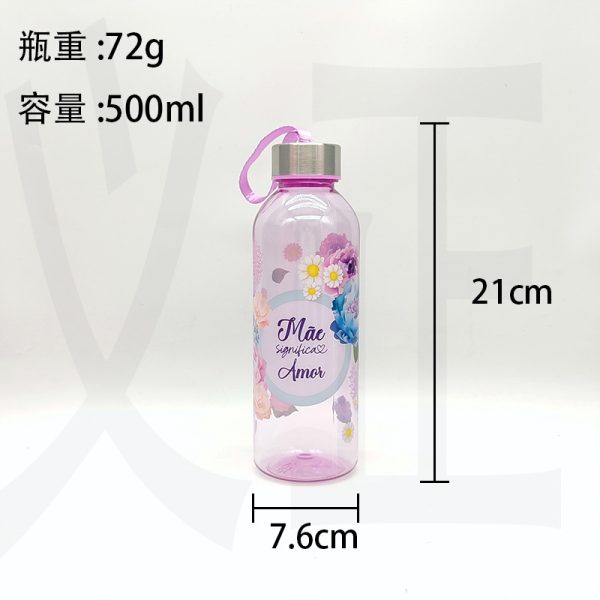 Cross border portable plastic water bottle Fashion creative water bottle stainless steel cup lid drink cup outdoor sports water bottle - Image 2