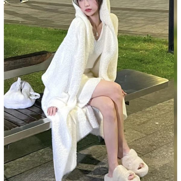 Hooded Cardigan Early Autumn New Soft Glutinous Simple Coat - Image 5