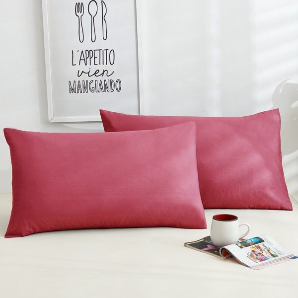 Pure Color Cotton Pillowcases A Pair Of Hotel Hotel Cotton 48X74CM - Image 9