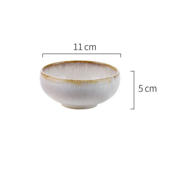 Featured Ceramic Bowl Rice Bowl, Household Drum-shaped Soup Bowl, Creative Korean Bowl, Rice Noodle Bowl, Retro Bowl, Kiln Bowl - Image 9