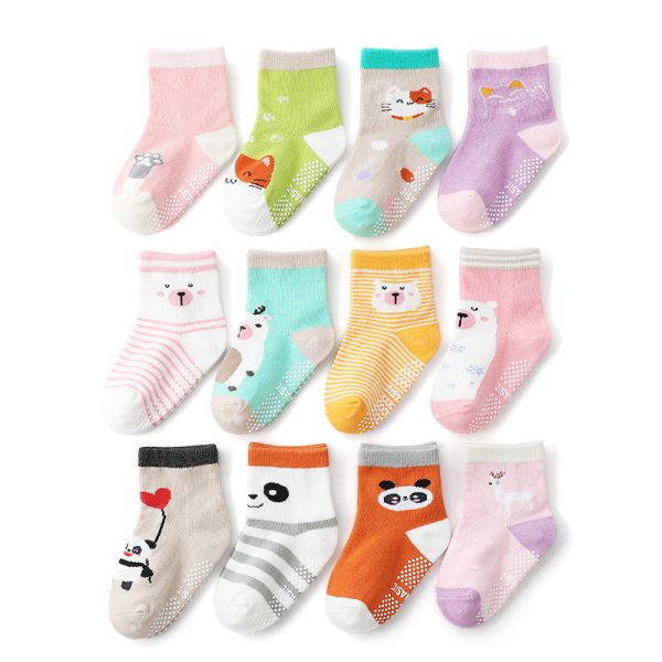 Children's Non-slip Polka Dot Cotton Floor Socks - Image 8