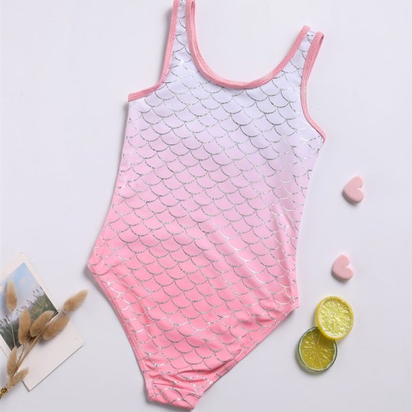 Girls One-piece Swimsuit Cute Fish Scales - Image 2