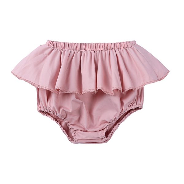 Baby Girl Children's Lotus Leaf Lace Triangle Shorts - Image 3