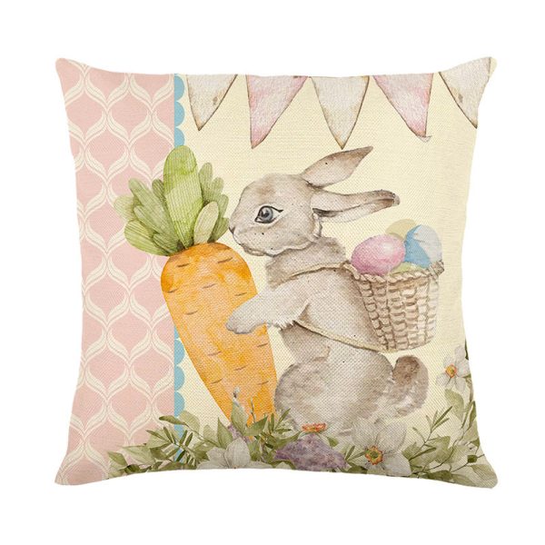 Easter Print Embrace Pillowcase Linen Living Room Headrest Cover - Image 3