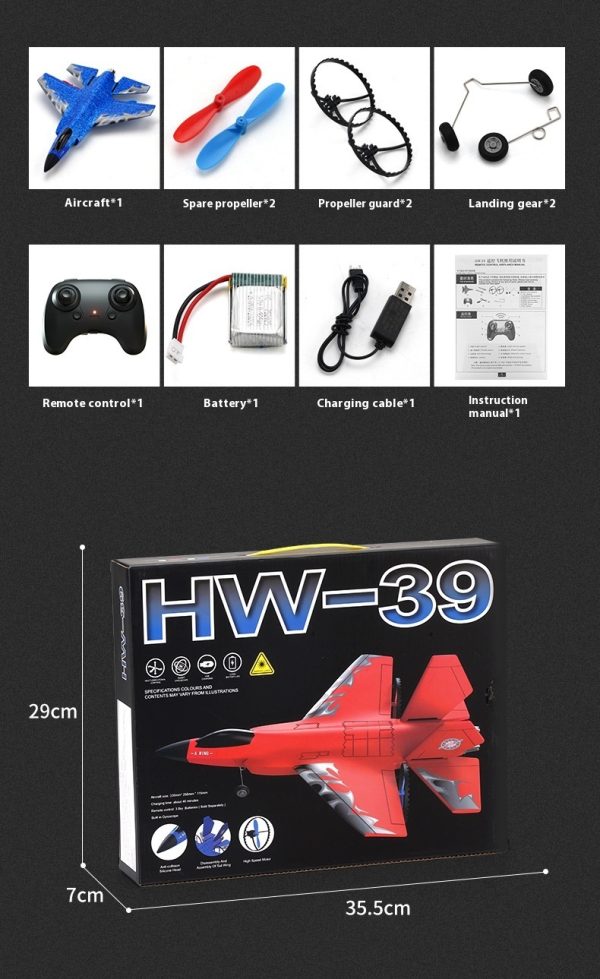 Remote Control Electric Aircraft Model Boys' Toys Drop-resistant Wear-resistant Gliding Fighter Fixed Wing Sliding Machine - Image 10