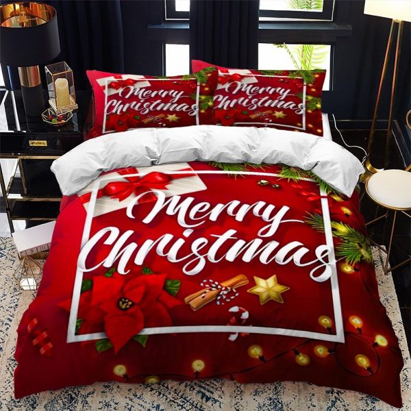 3D Printing Christmas Home Textile Three-piece Bedding - Image 2