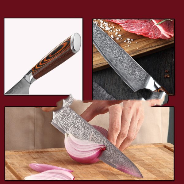 Pattern Steel Knife Damascus Knife Damascus Western Chef Sushi Knife - Image 3