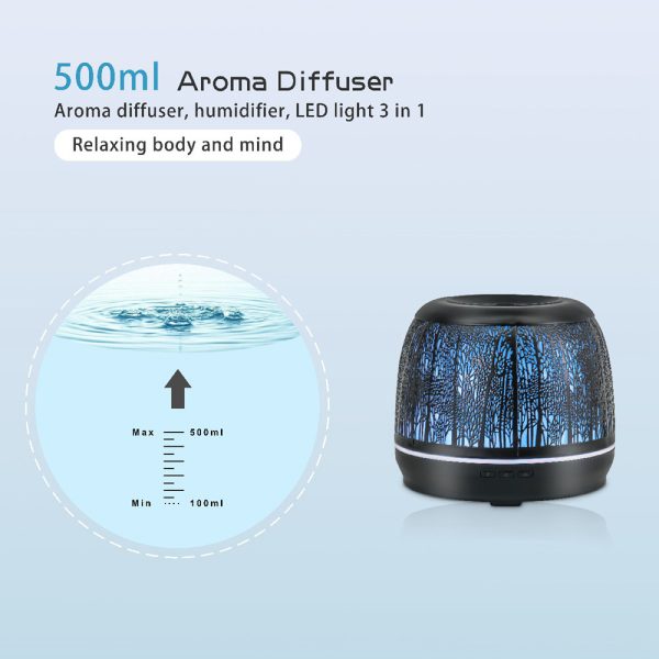 Hollow Iron Art Air Purifying Humidifier Atmosphere Night Light - Image 4