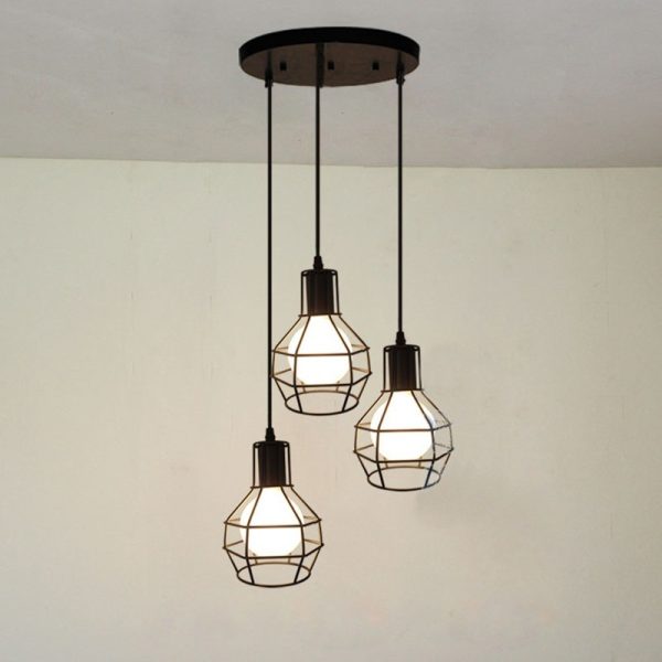 Small Iron Cage Industrial Chandeliers American Country Bar Table Lamps - Image 2