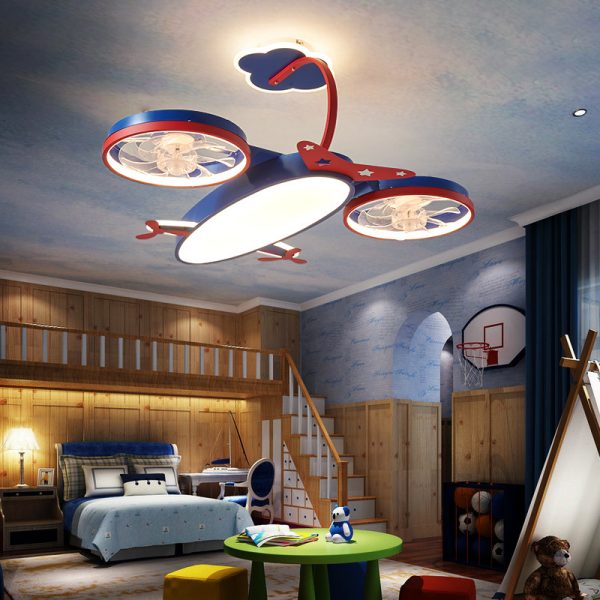 Cartoon Airplane Fan Lights In Children's Room - Image 5