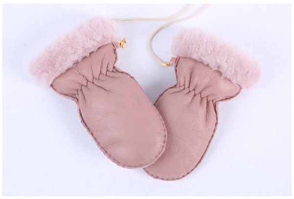 Warm And Thick Children's Mittens Sheepskin Gloves - Image 2