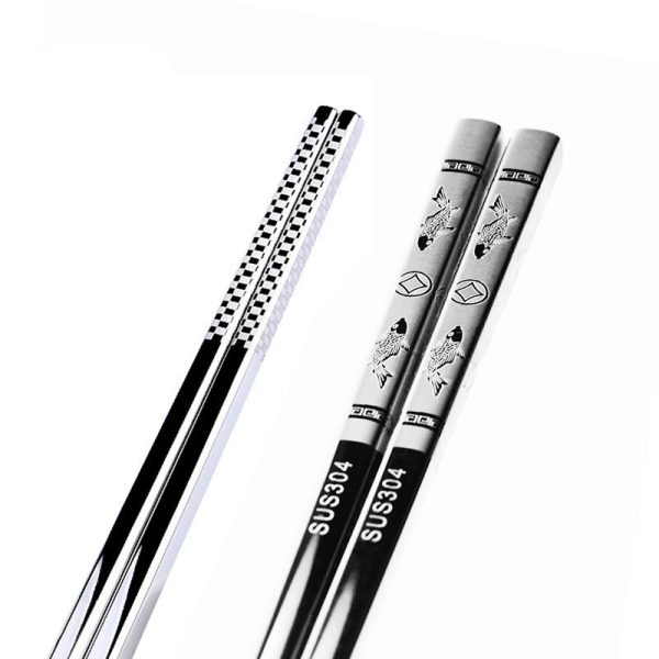 Household Laser Non-slip Hollow Square Chopsticks