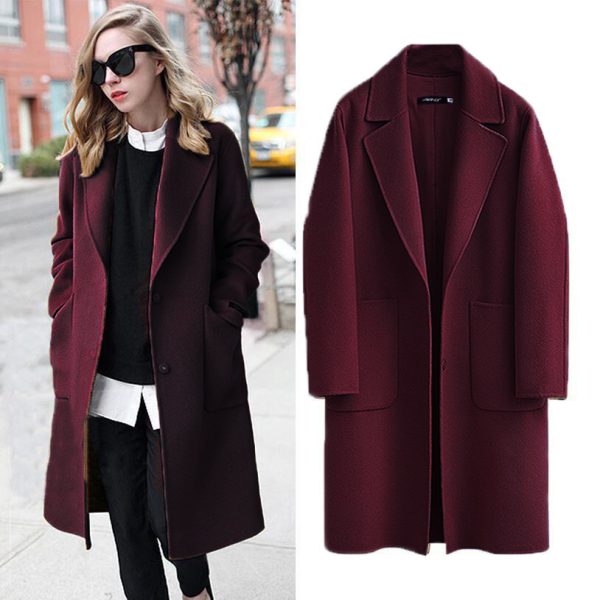 Autumn And Winter Reversible Woolen Coat Women - Image 3