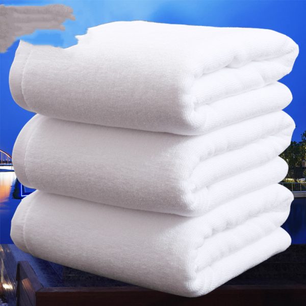 Bath Towel Cotton Adult Thickened And Increased Water-absorbing White - Image 4