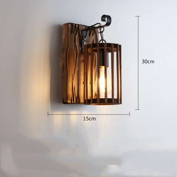 Chinese Antique Bamboo Art Personality Pastoral Simple Aisle Wall Lamp - Image 4