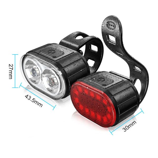 Helmet Road Bike Headlight Tail Light Set - Image 2