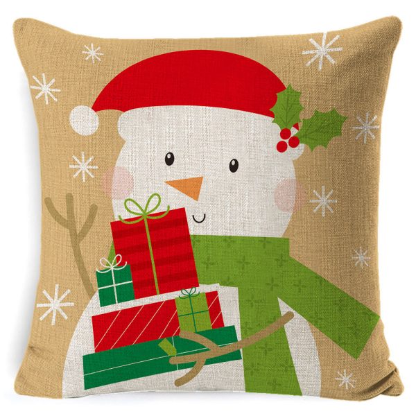 Christmas Pillow Cover Amazon New Linen Super Soft And Short Plush Cushion Seat Cushion - Image 5