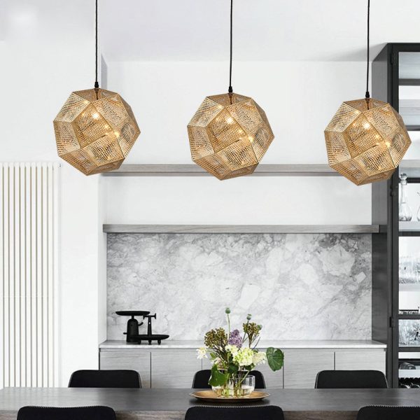 Pendant Modern Simple Grid Light Shadow Polyhedral Ball