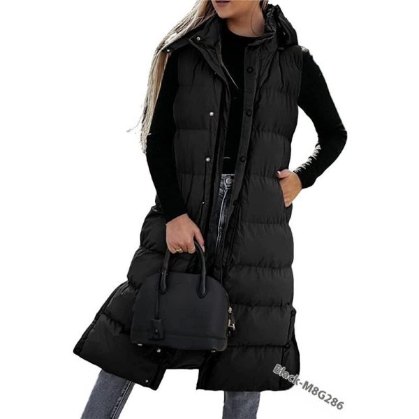 Women's Casual Mid-length Vest Zipper Single-breasted Jacket - Image 4