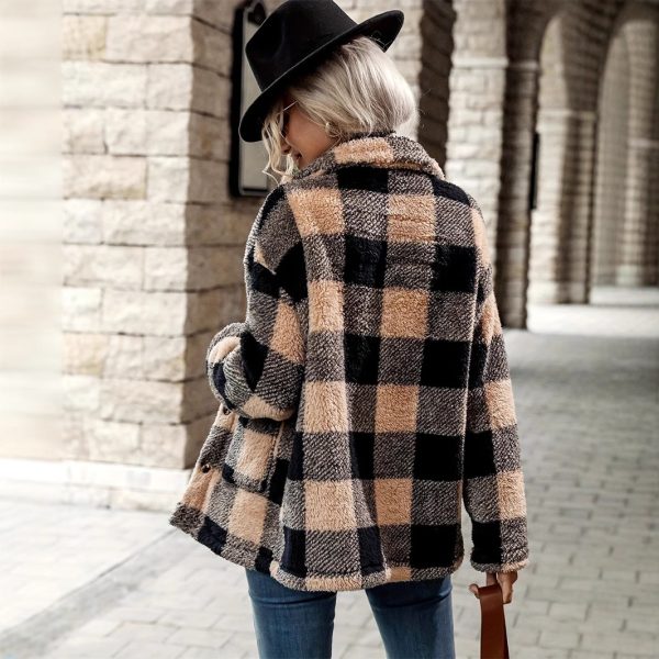 Fashion Loose And Warm Plaid Women's Coat - Image 2