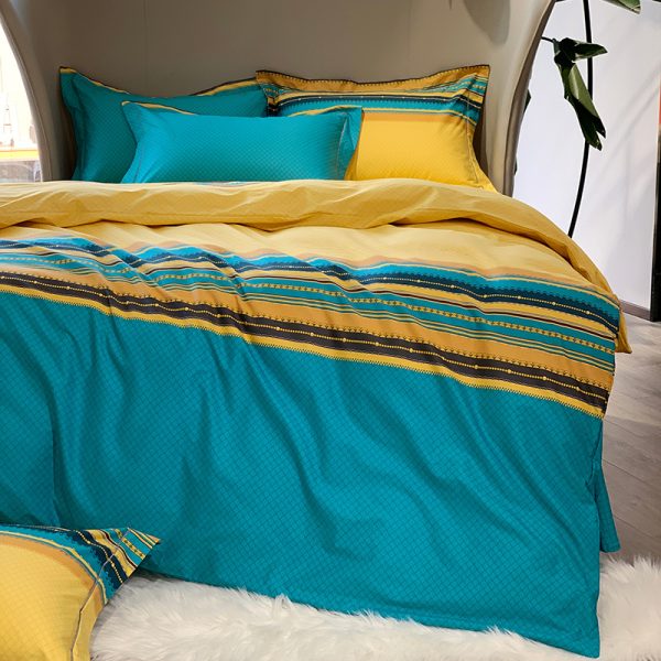 Nordic High-end 4-piece Cotton Bed Linen Quilt Cover - Image 8