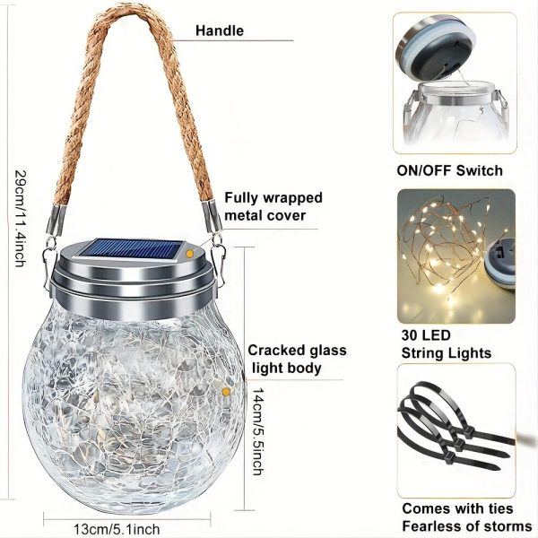 Solar Outdoor Broken Glass Lantern - Image 7